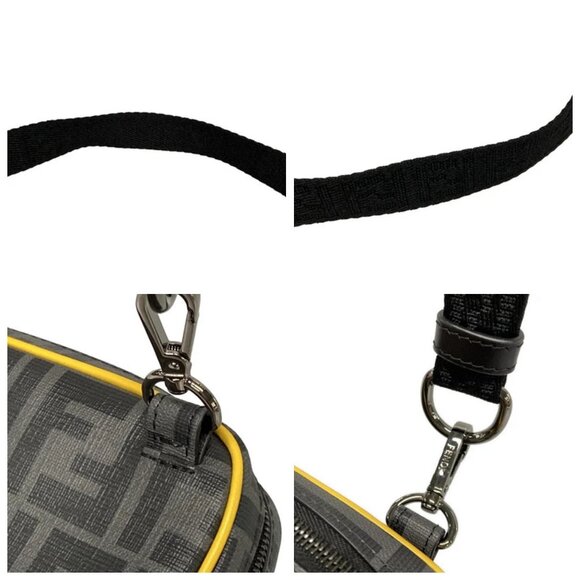 FENDI Zucca Gray Black Yellow PVC Leather - Shoulder Bag 811-021425 - Picture 7 of 14